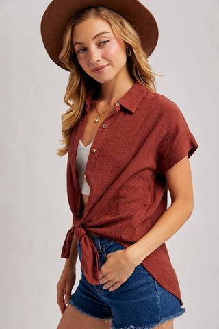 Ellie Essential Button Up Cotton Shirt | Ivory