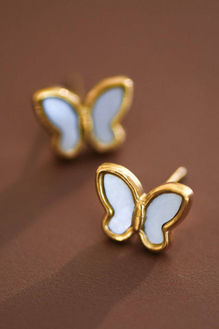 Butterfly Stud Earrings | 18K Gold Plated Waterproof Stainless Steel