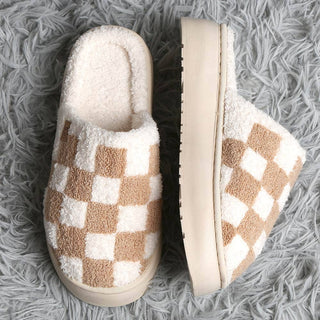 Checkered Platform Slippers