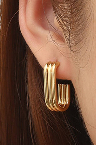 The Triple J Hoop Earrings | 18K Gold Plated Waterproof Stainless Steel