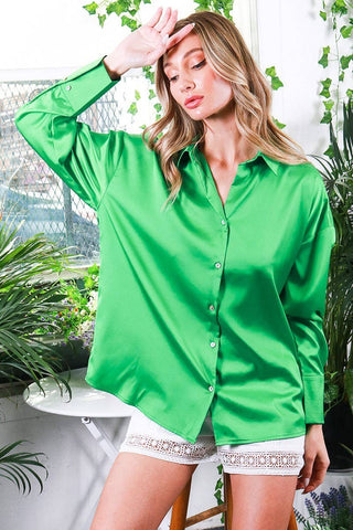 Wesley Satin Blouse | Mocha