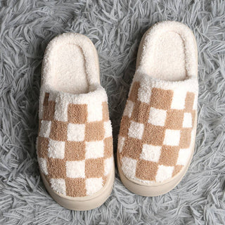 Checkered Platform Slippers