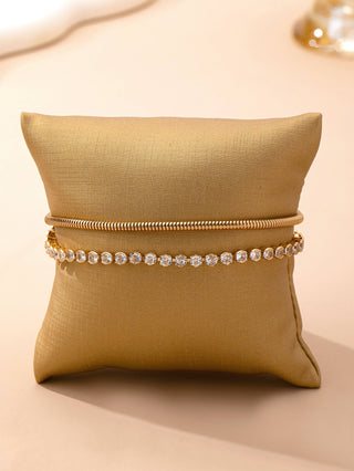 Double Snake Chain Crystal Bracelet