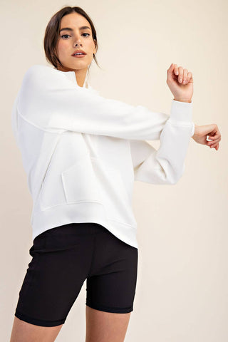 Modal Scuba Quarter Zip Hoodie Jacket | Heather Charcoal