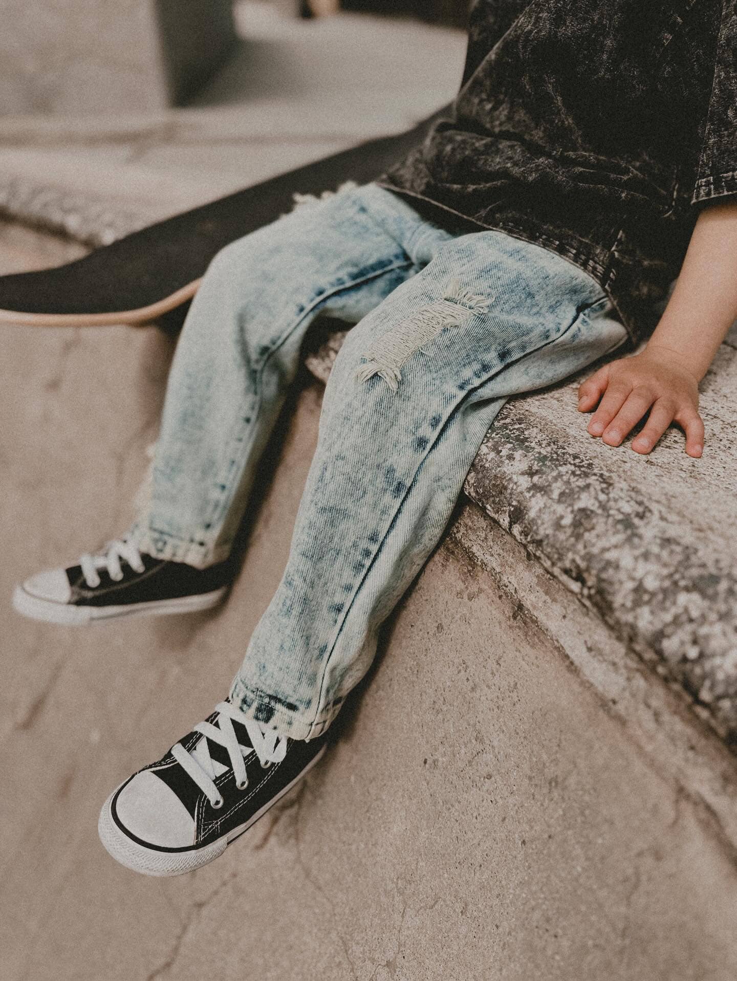 Toddler Relaxed Straight Light Acid Wash Denim