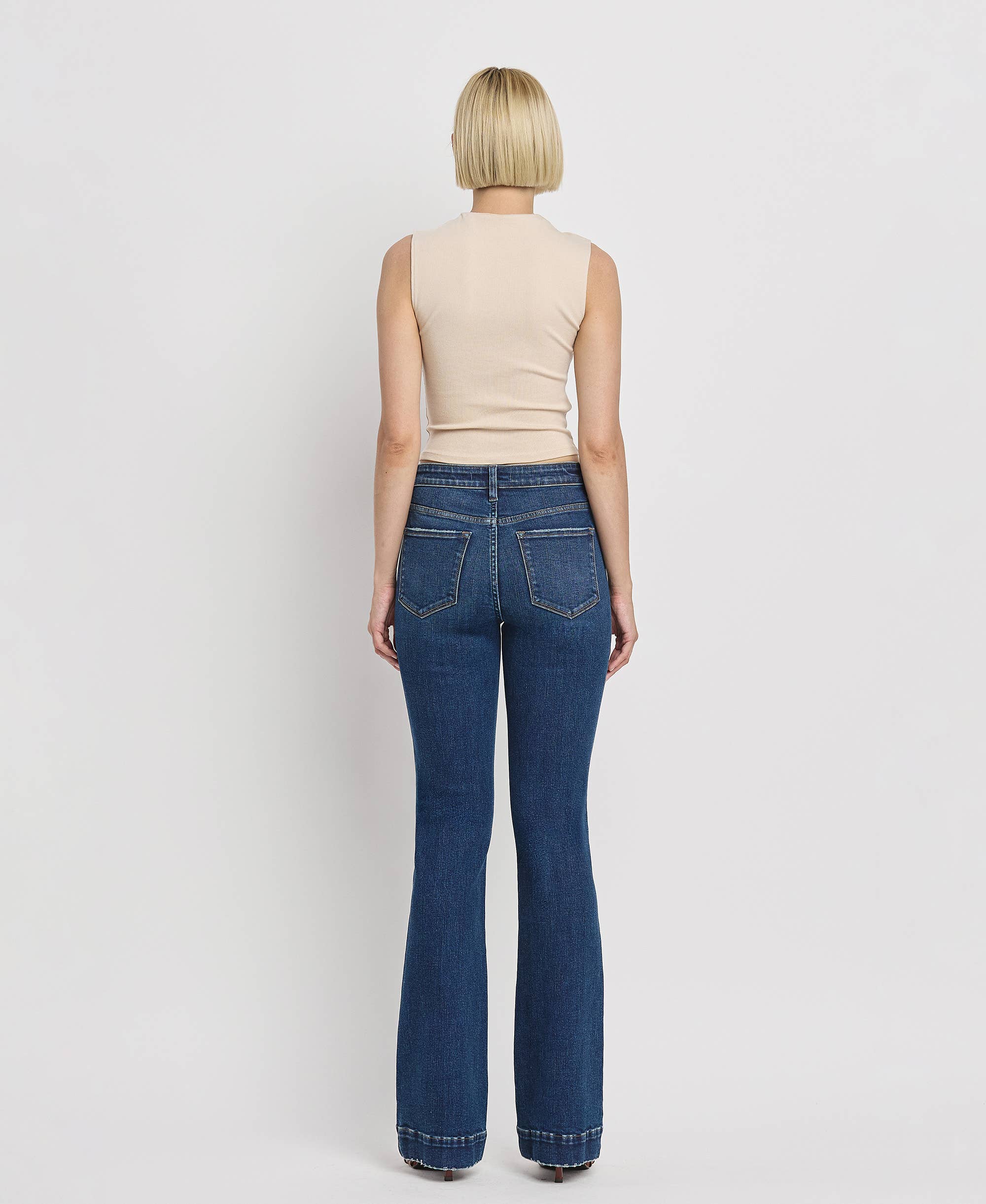VERVET by Flying Monkey - High Rise Trouser Hem Bootcut Jeans
