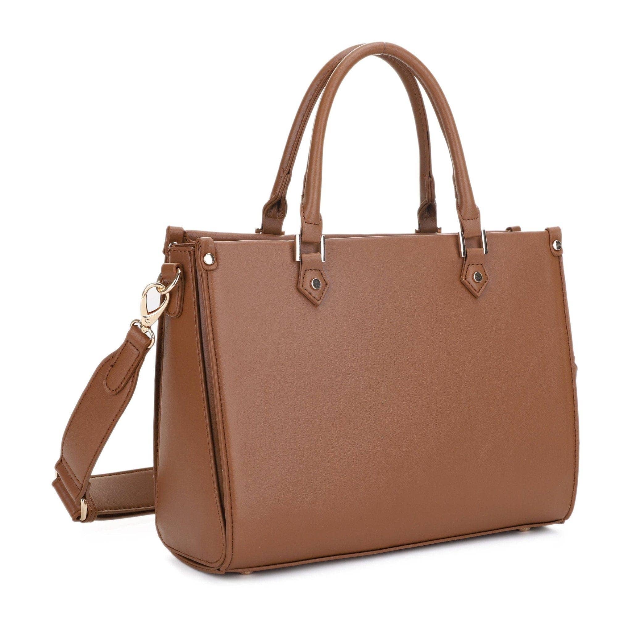 Marcia Boxy Satchel/Crossbody Bag | Brown