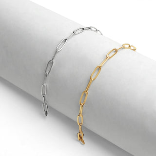 7" Paperclip Chain Bracelet | 18K PVD Stainless Steel