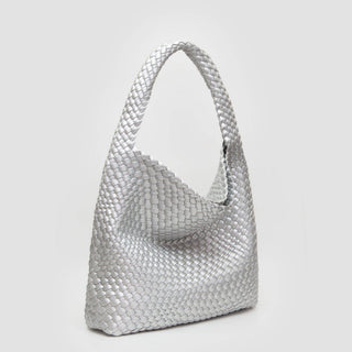 Tiara Woven Hobo Tote Bag With Pouch | Cumin
