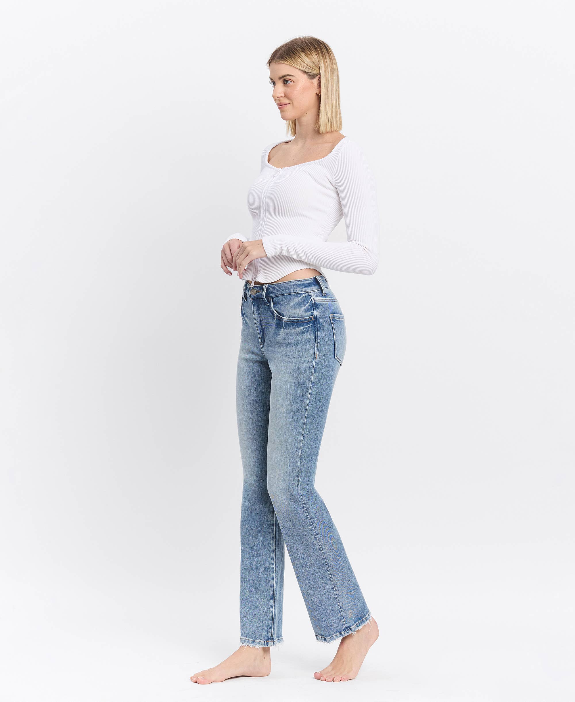 Vervet Glamour High Rise Bootcut Full Length Jeans