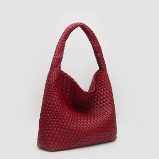 Tiara Woven Hobo Tote Bag With Pouch | Olive Green