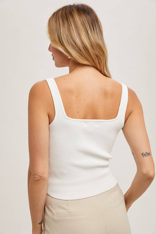 Essential Ribbed Tank - Black