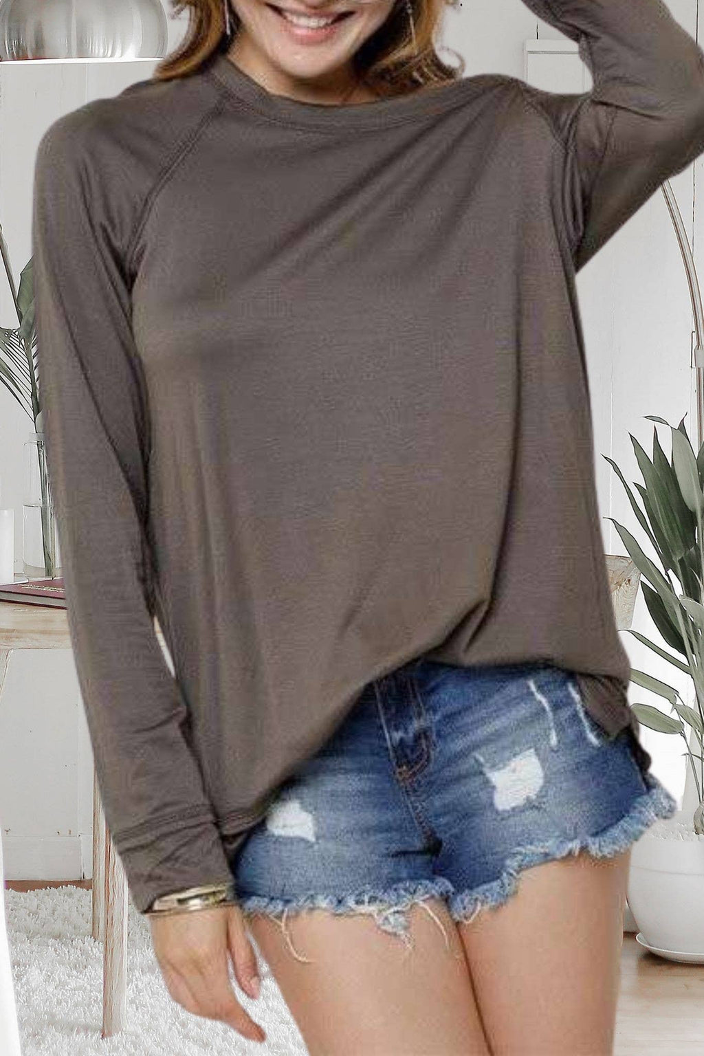 Tanya Plus Size Boat Neck Tunic Top | Sand