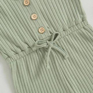Mona Ribbed Knit Romper | Green