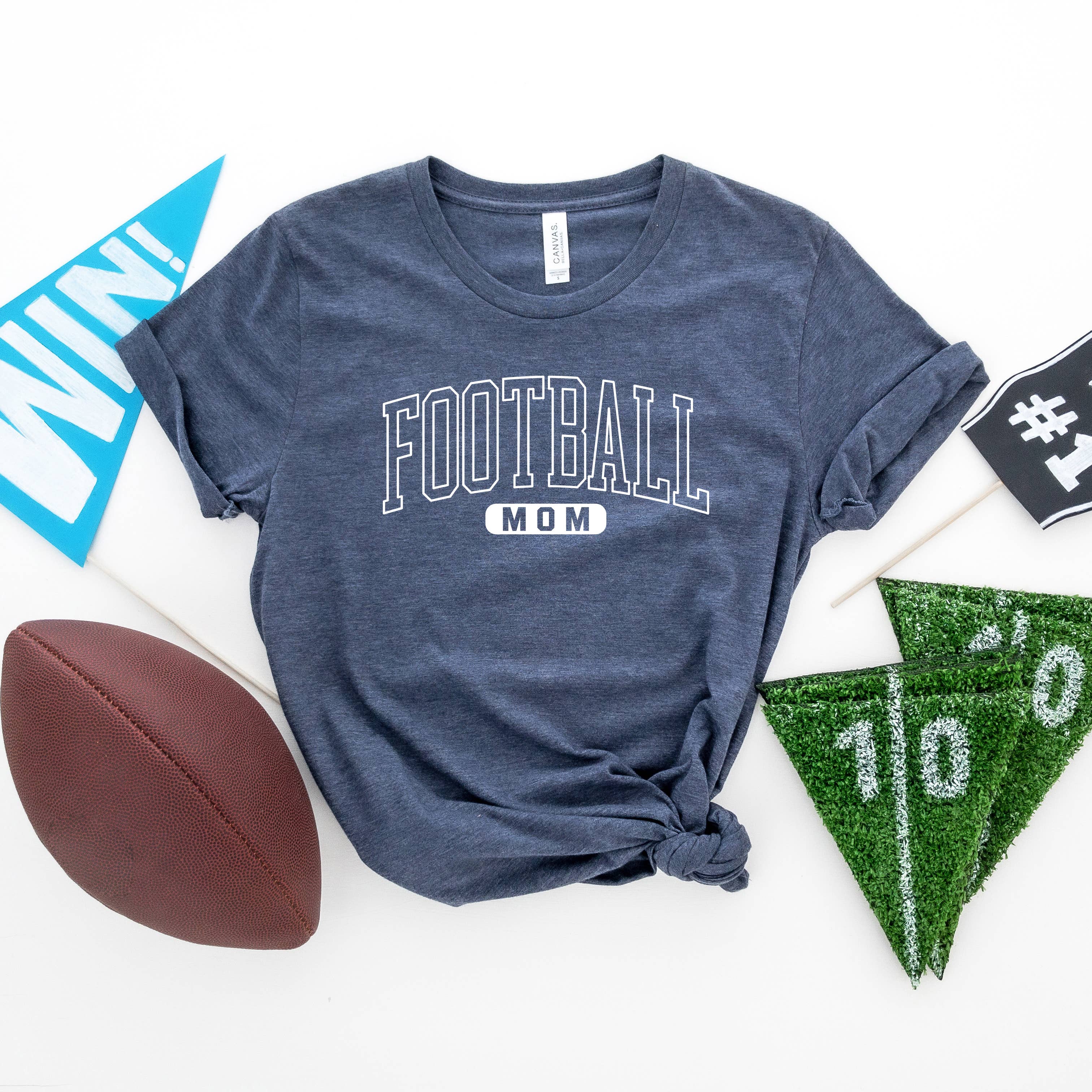 Football Mom Block | Heather Navy