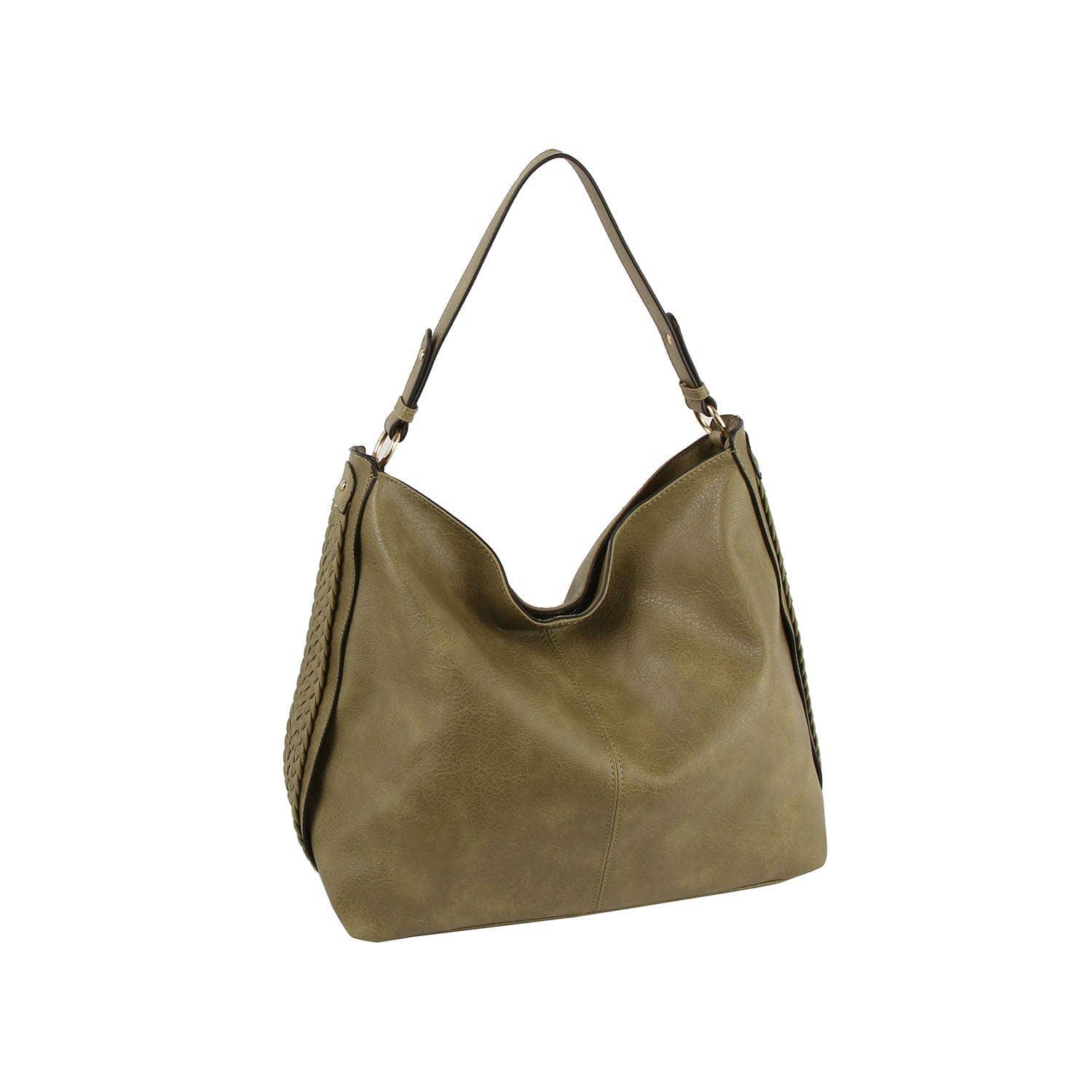Braided Side Detail Hobo Bag | Sage