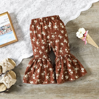 Felicity Top, Flared Pants + Headband Set: Brown