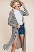 Jane Two-Tone Ribbed Longline Cardigan | Oat + Gray
