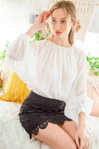 Chelsea Sequin Chiffon Blouse | Taupe