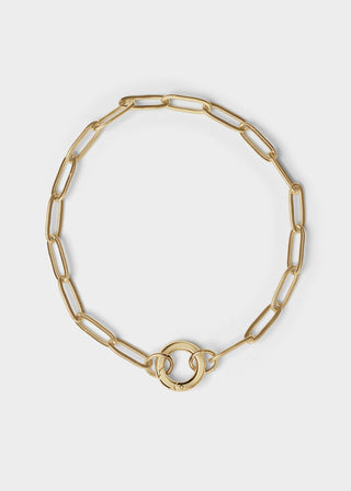 Paperclip with Charm Keeper Chain Bracelet | Stainless Steel + 18K PVD