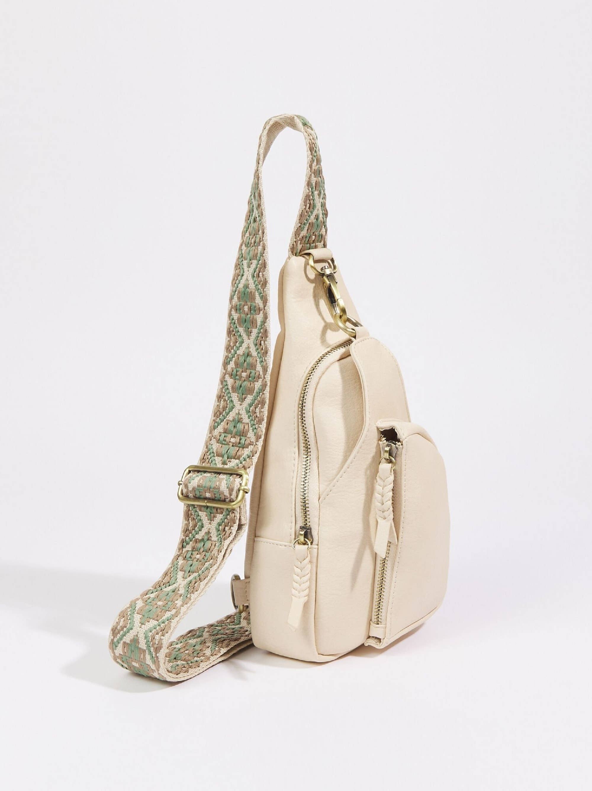 Zoey Boho Sling Bag with Guitar Strap | Green