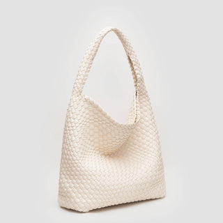 Tiara Woven Hobo Tote Bag With Pouch | Gray