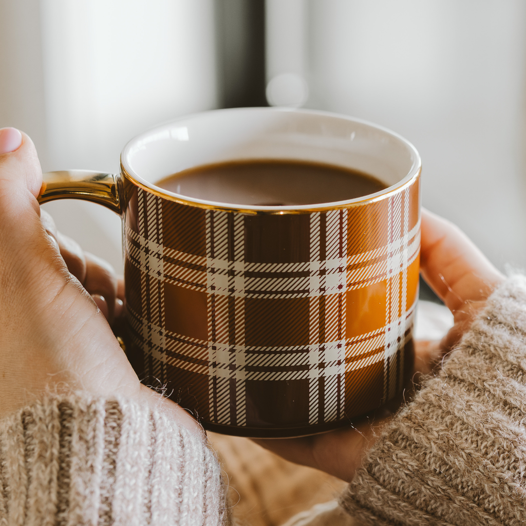 Fall Brown Plaid Coffee Mug