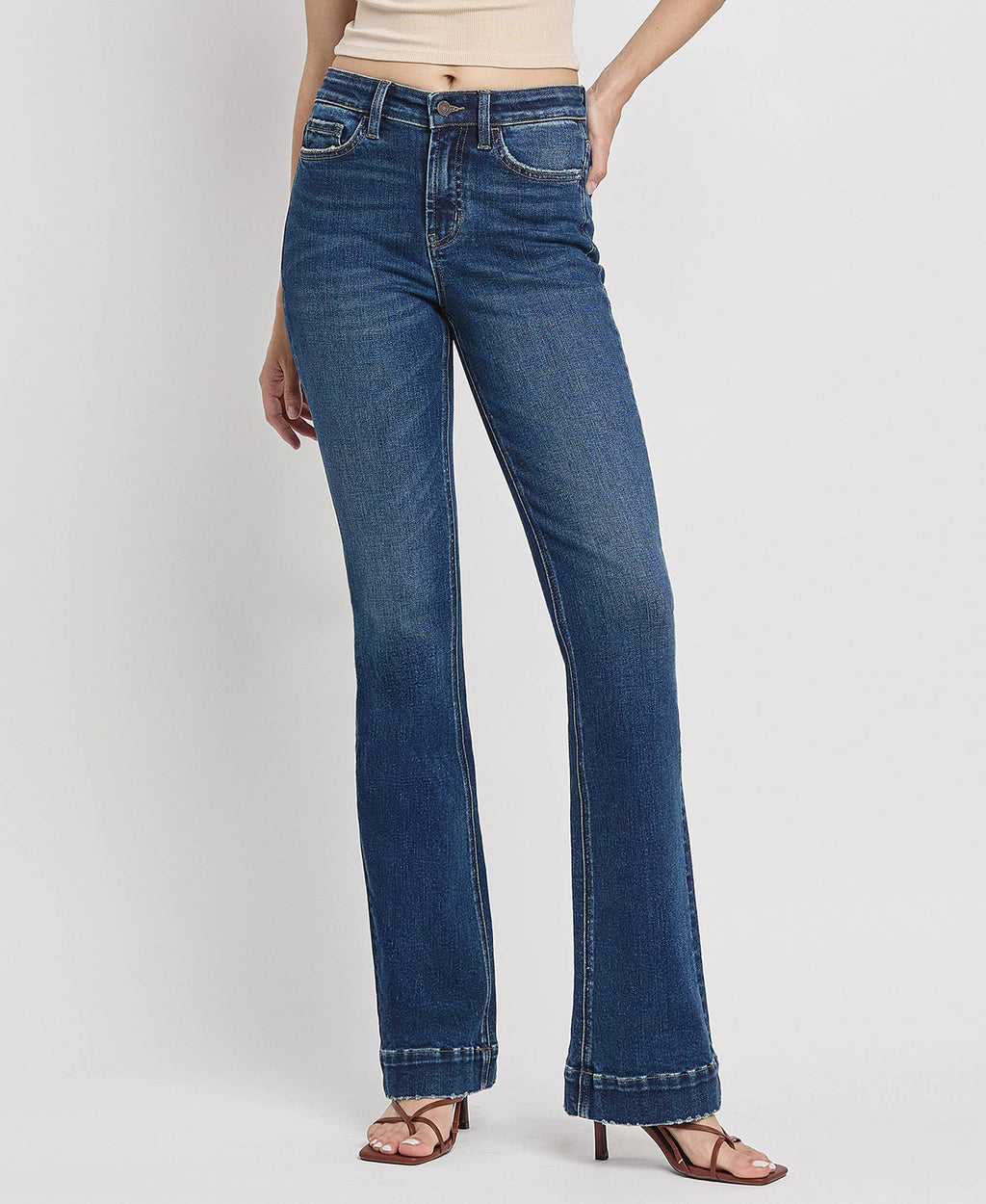 VERVET by Flying Monkey - High Rise Trouser Hem Bootcut Jeans