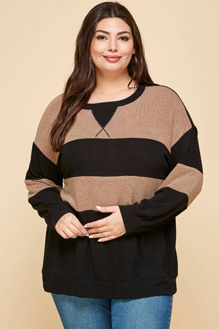 Claire Color Block Top | 1X-3X