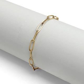 Paperclip with Charm Keeper Chain Bracelet | Stainless Steel + 18K PVD