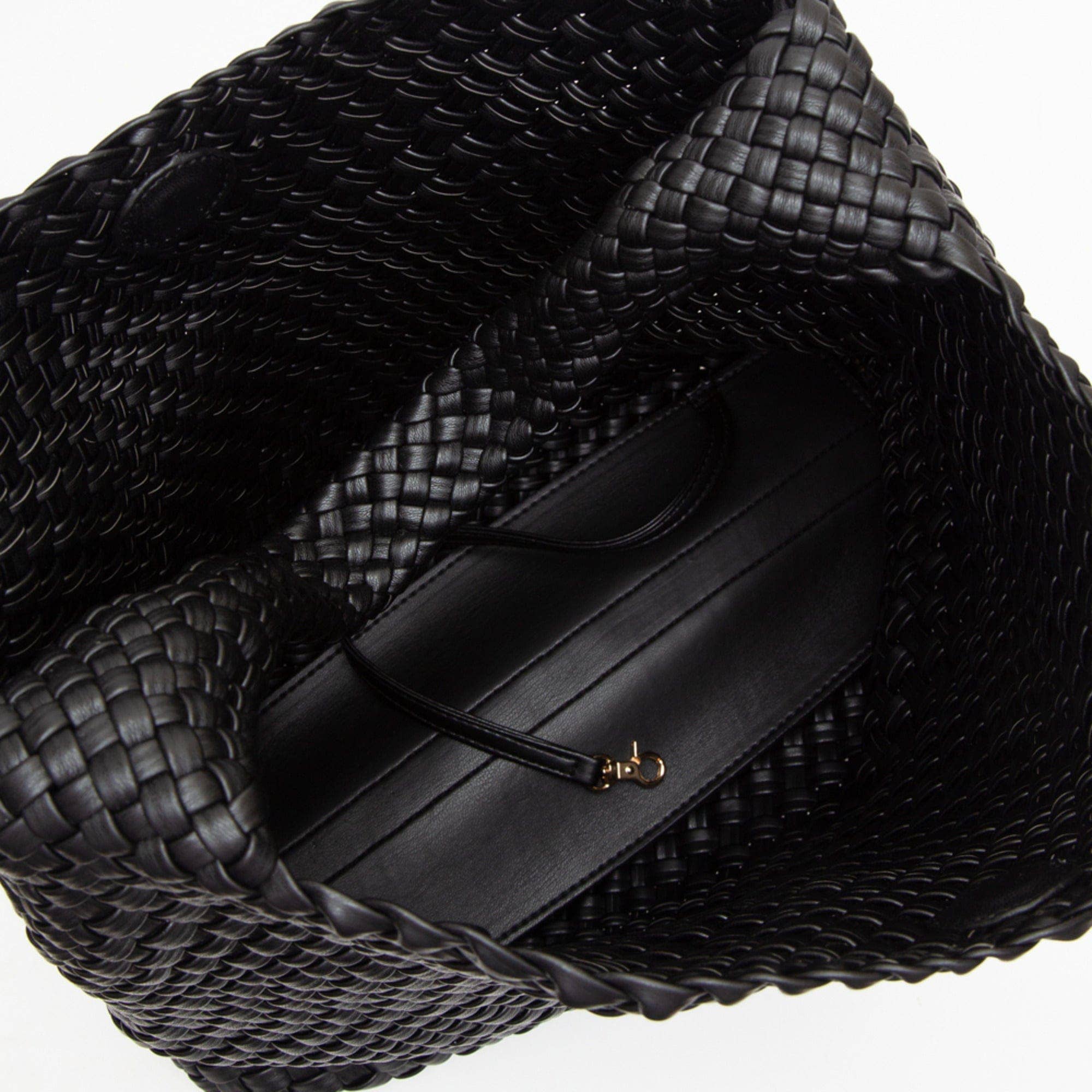 Tiara Woven Hobo Tote Bag With Pouch | Tan