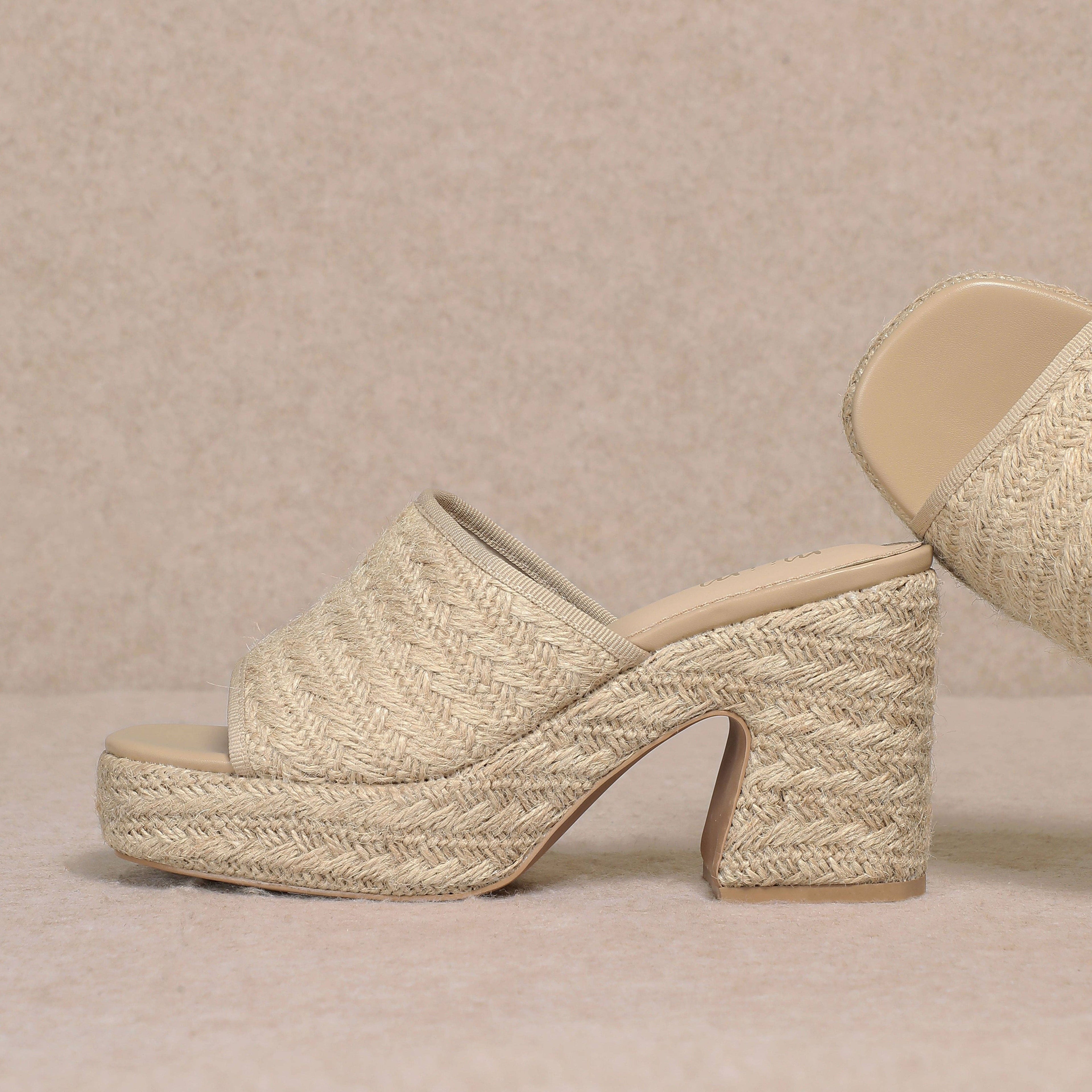 Amelia Platform Slide - Beige