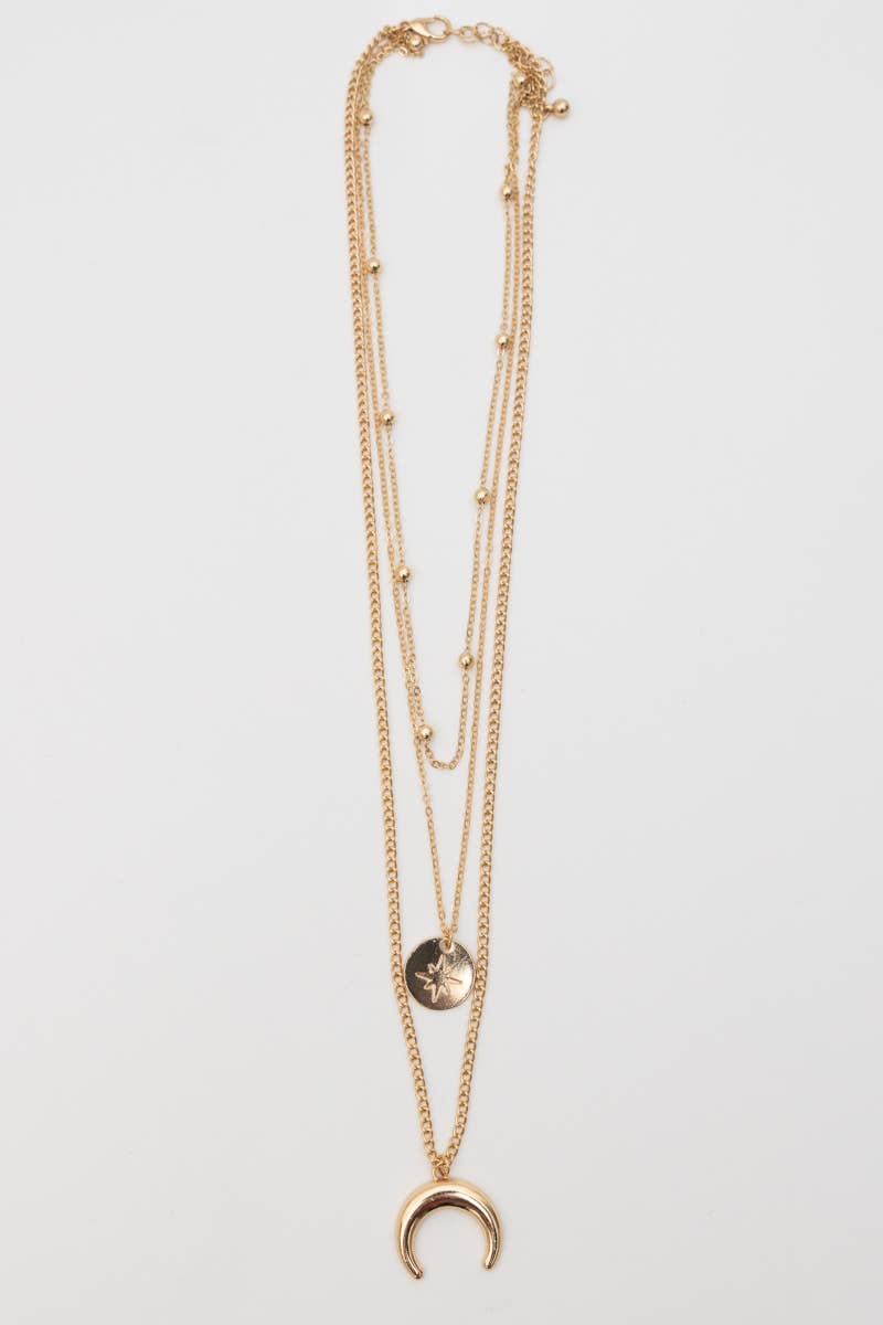 Moon Knight Layered Gold Necklace 🌜