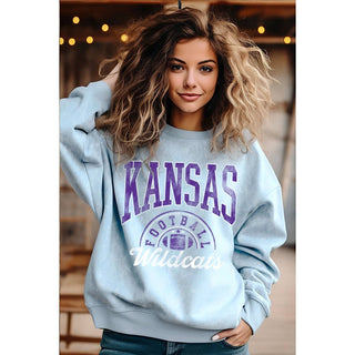 Kansas Wildcats Mineral Sweatshirts | Mineral Grey