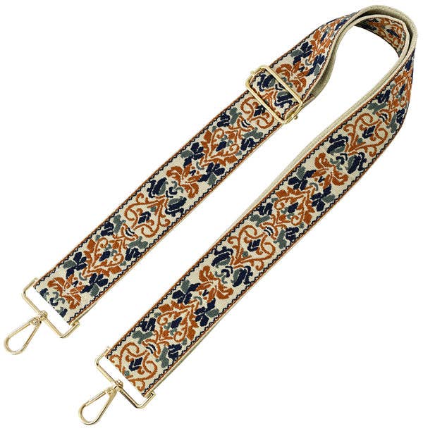 Boho Adjustable Women's Handbag Guitar Strap | Navy + Rust