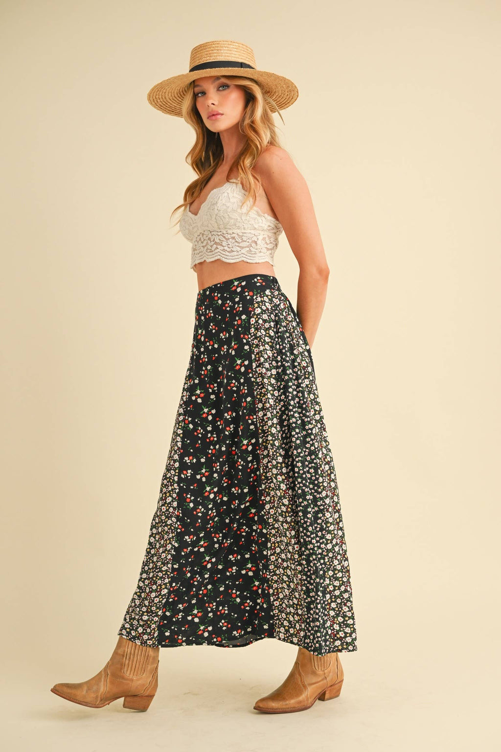 Melanie Skirt | Black Floral
