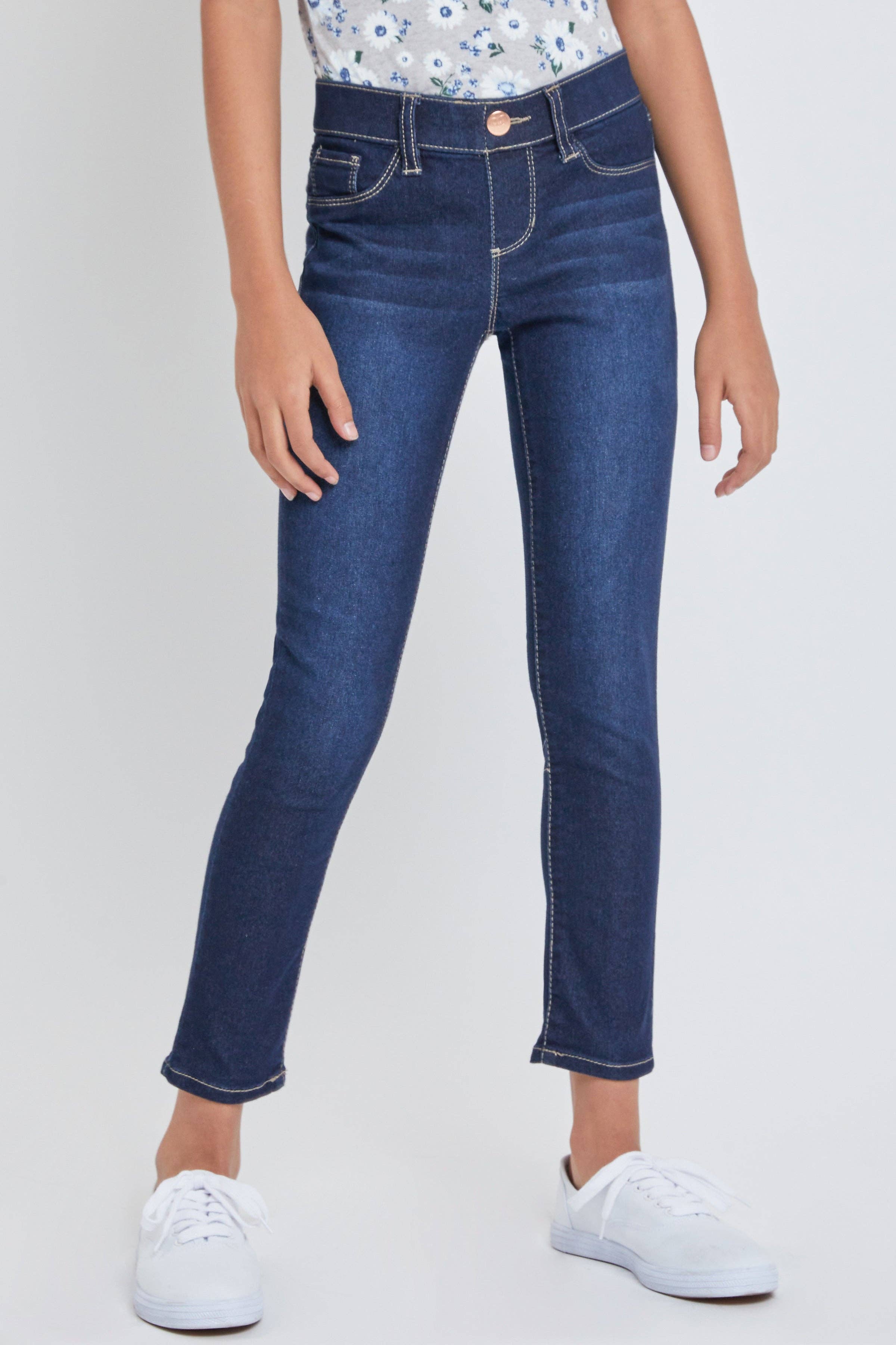 Girls Pull On Skinny Jeans | Dark Wash