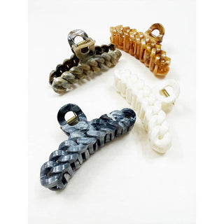 Neutral Tone Marble Chain Pattern Hair Claw Clip | Multiple Colors