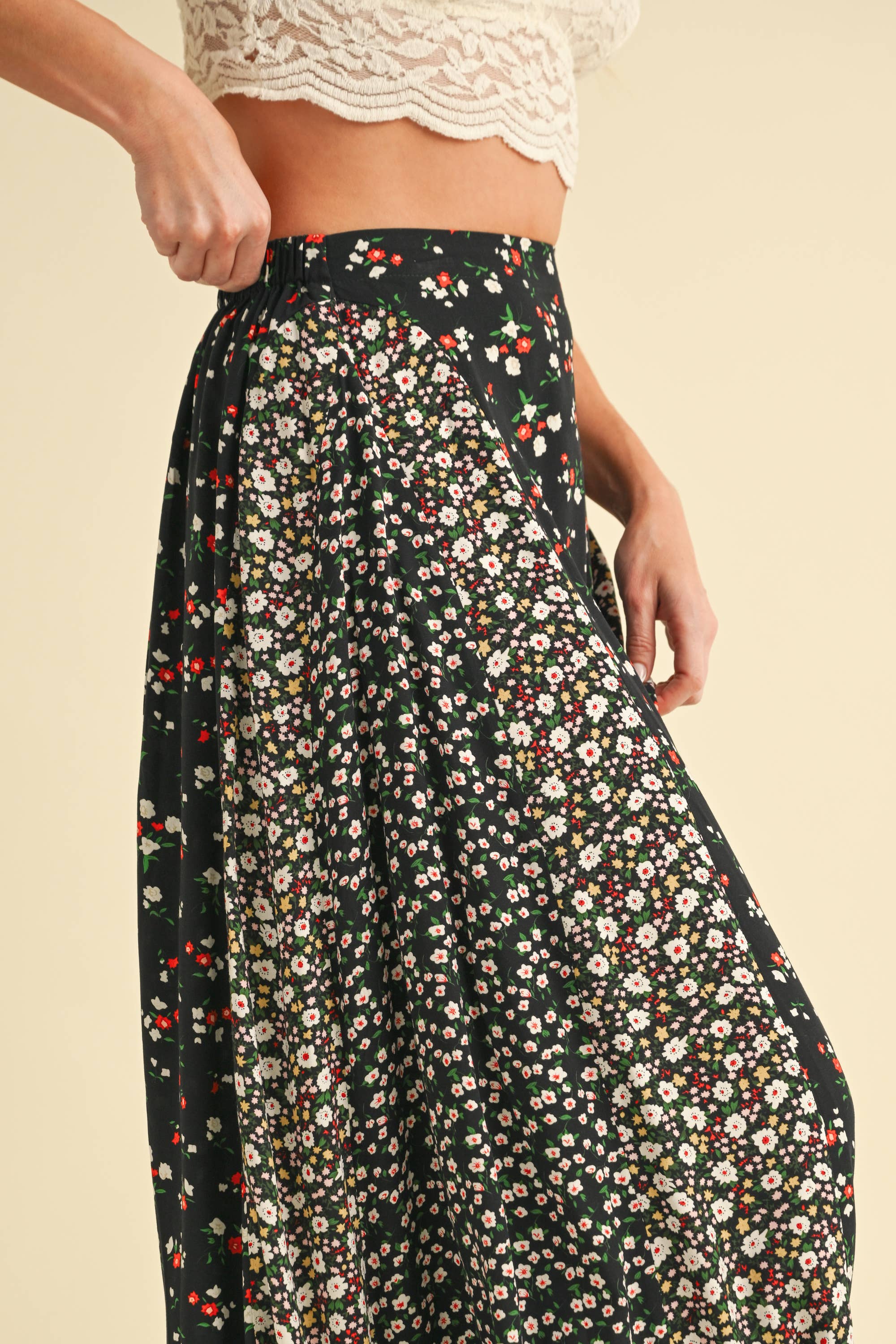 Melanie Skirt | Black Floral
