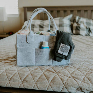 Diaper Caddy in Gray: Large (16 x 10 x 7")