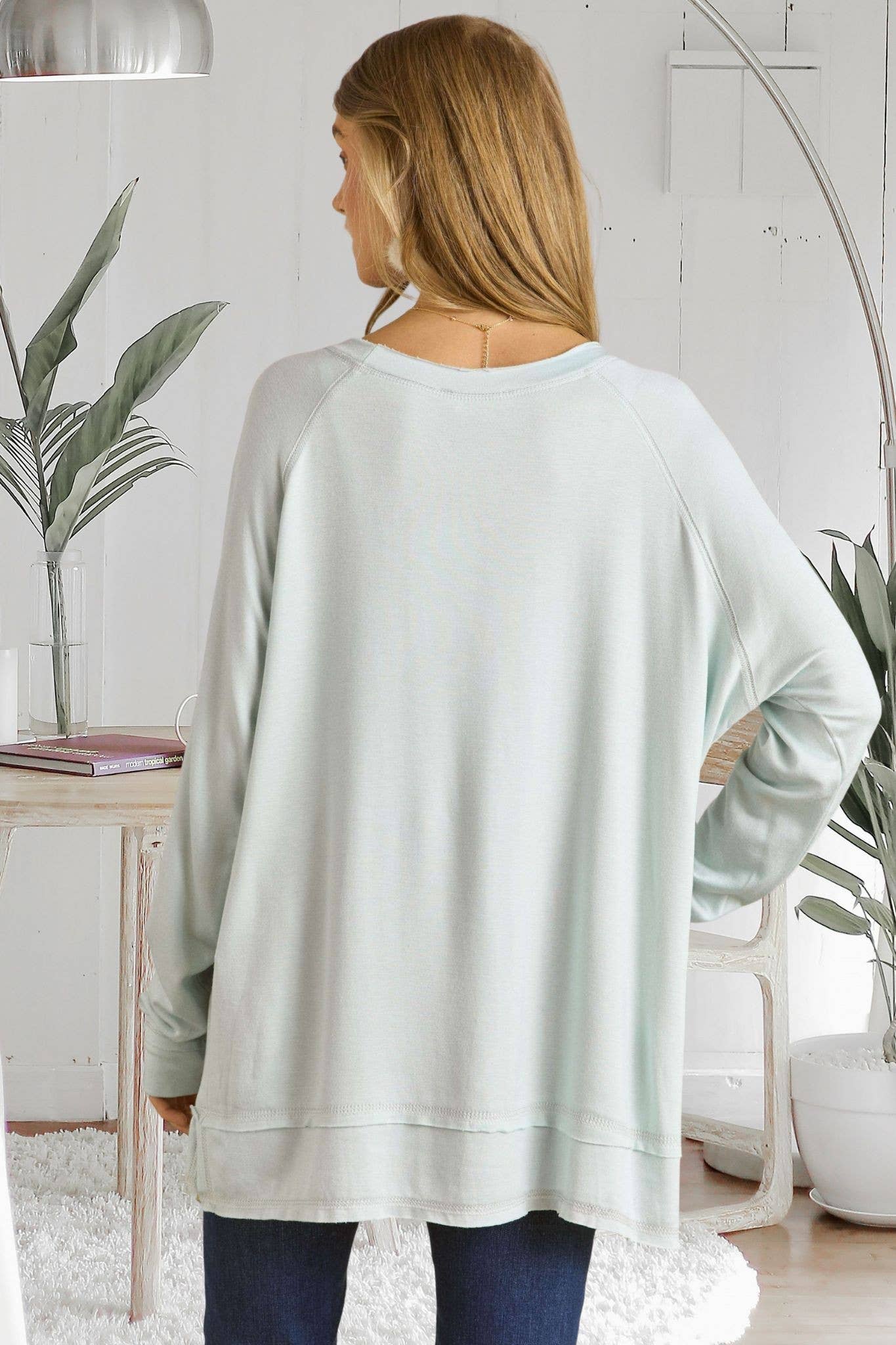 Tanya Plus Size Boat Neck Tunic Top | Sand