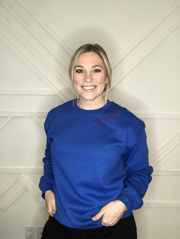 Embroidered Collegiate Crewneck - KU