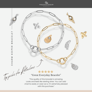 Paperclip with Charm Keeper Chain Bracelet | Stainless Steel + 18K PVD