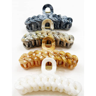 Neutral Tone Marble Chain Pattern Hair Claw Clip | Multiple Colors