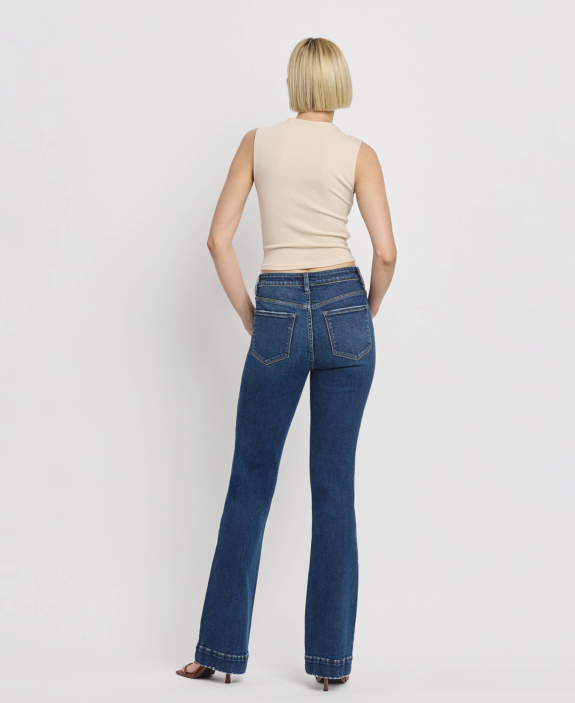 VERVET by Flying Monkey - High Rise Trouser Hem Bootcut Jeans
