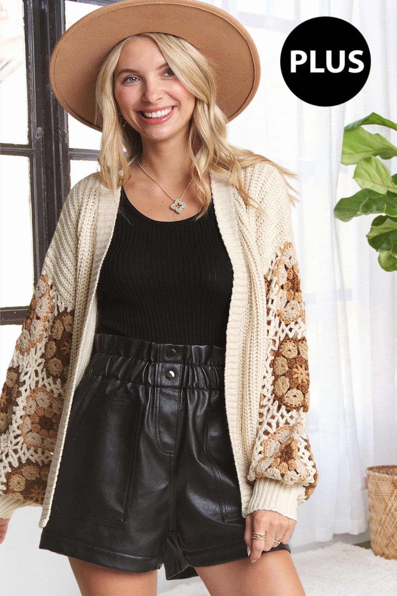 Plus Size Carlie Crochet Cardigan
