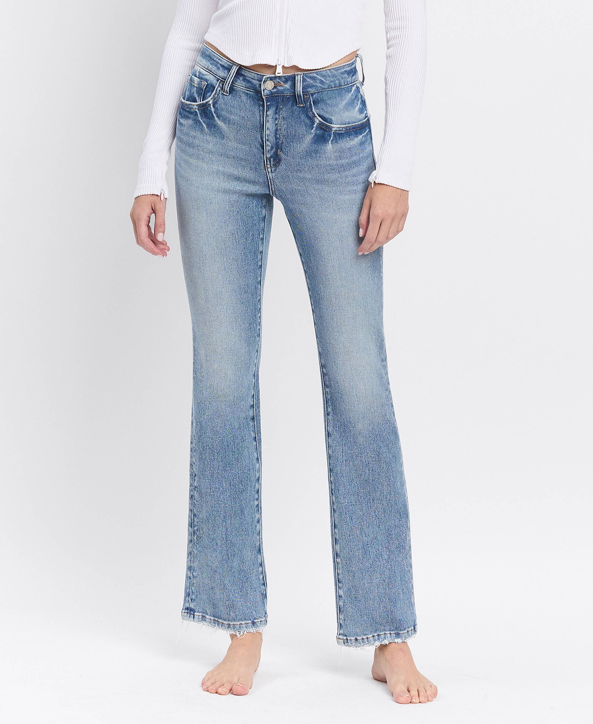 Vervet Glamour High Rise Bootcut Full Length Jeans