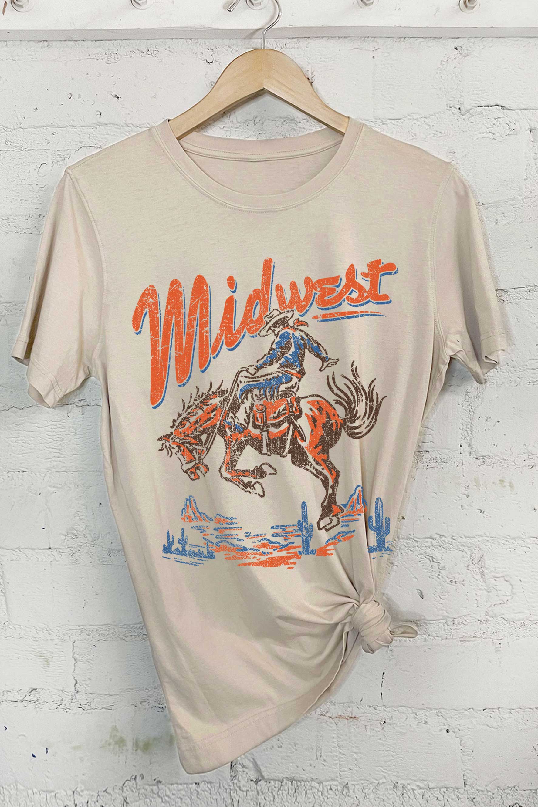 Midwest Rodeo Cowboy Tee | Stone
