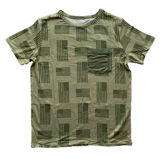 Military Flag Short Sleeve Pocket Tee