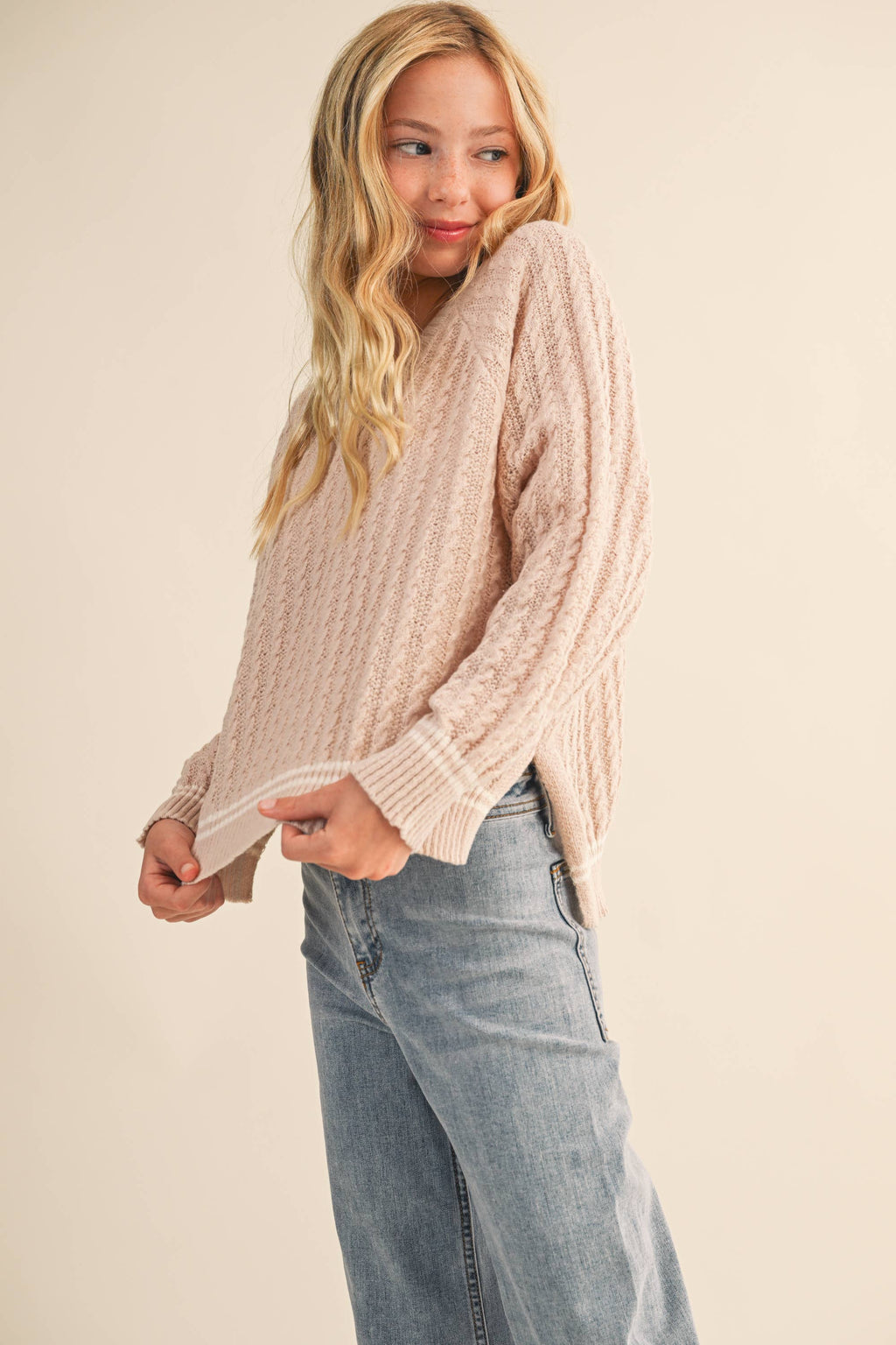 Willow Tween V-Neck Sweater